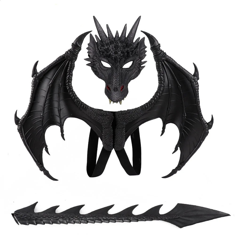 Girl's Dresses Animal Cospty Dragon Costume Purim Christmas Gift Carnival Party Kids Cosplay Set Wing and Tail Children's day faucet 231118