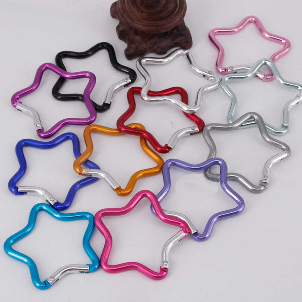 CARABINERS 3st CARABINER CLIPS STAR SPRING HOOK KEYING ALUMINIUM Legering Buckle Mountaineering Camping Equipment Random Color P230420