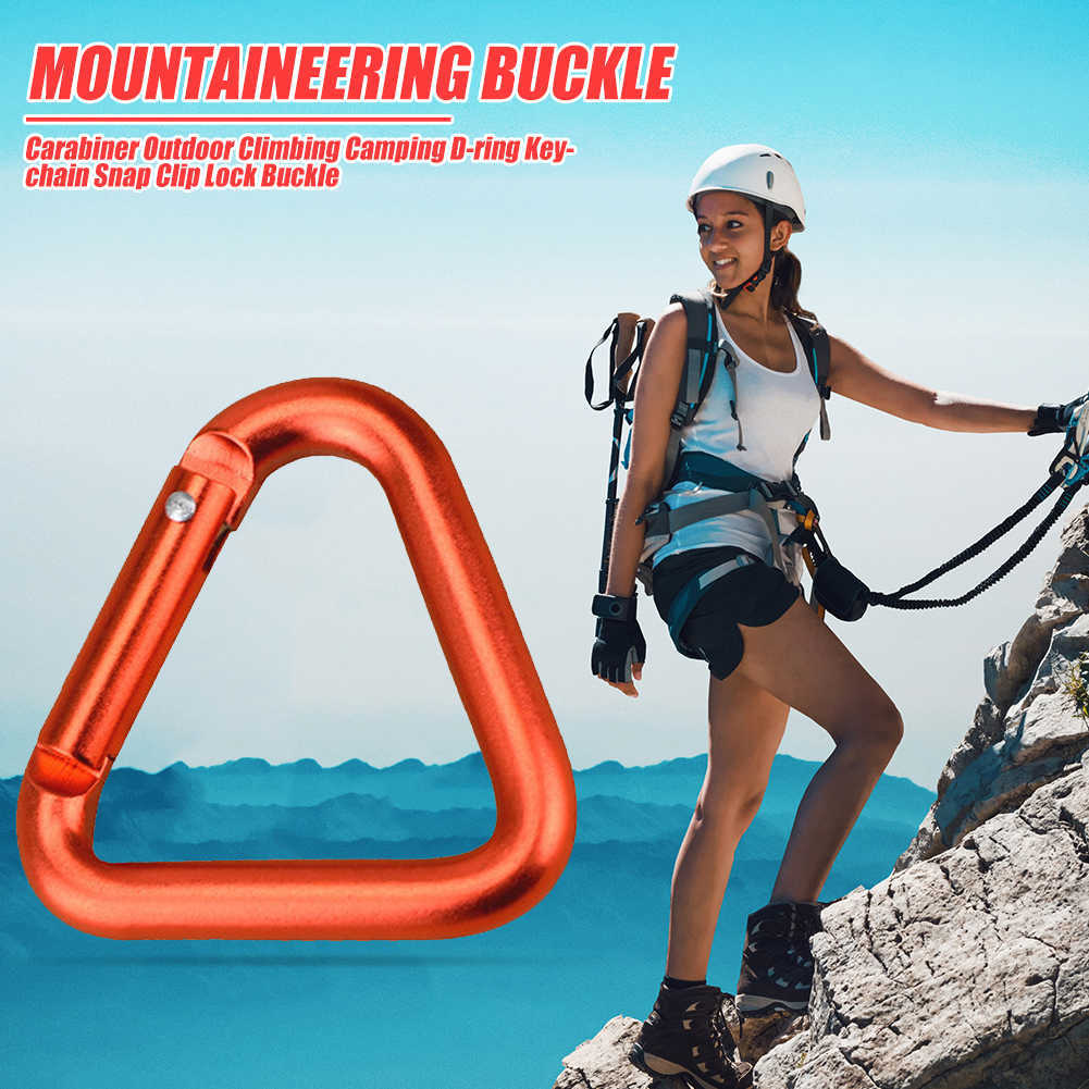 carabiners مثلث carabiner الألومنيوم سبيكة مفاتيح معلقة المقطع المفاجئ خطاف ربط حذاب التخييم معدات المشي لمسافات طويلة في الهواء الطلق الرياضة EDC أداة p230420