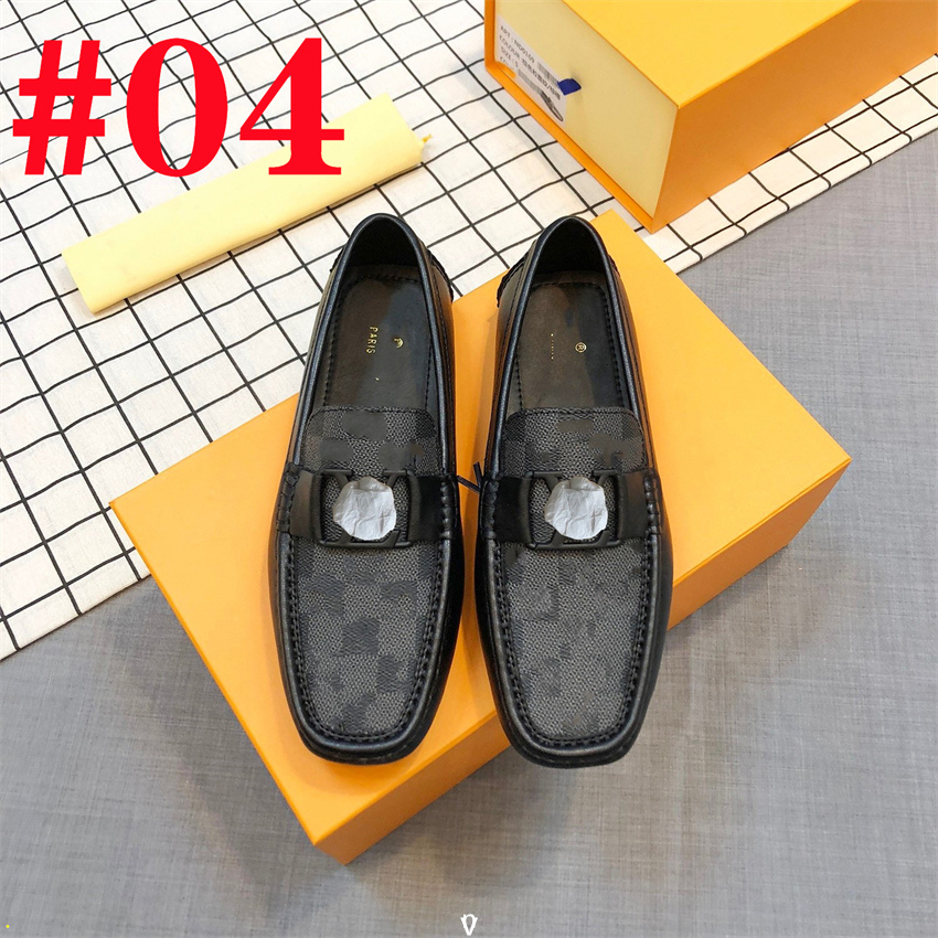 17Model Italian Leather Man Loafers Designer Dress Shoes Luxurious Slip On Driving Shoes Men High Quality Luxurys Brand Soft Loafers Large Size 38-46