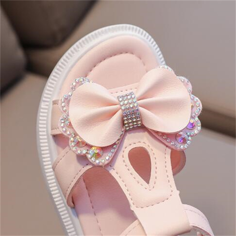 Sandalias clásicas para niñas, sandalias de princesa con lazo de verano, zapatos de suela suave para niños, zapatillas informales, zapatillas de playa para niños pequeños
