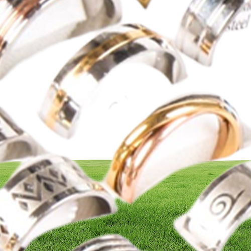 Anillos enteros lot ANILLO DE ACERO INOXIDABLE Estilos de mezcla amantes anillo de pareja para Hombres Mujeres Joyería de moda Novia cumpleaños Pa6522049