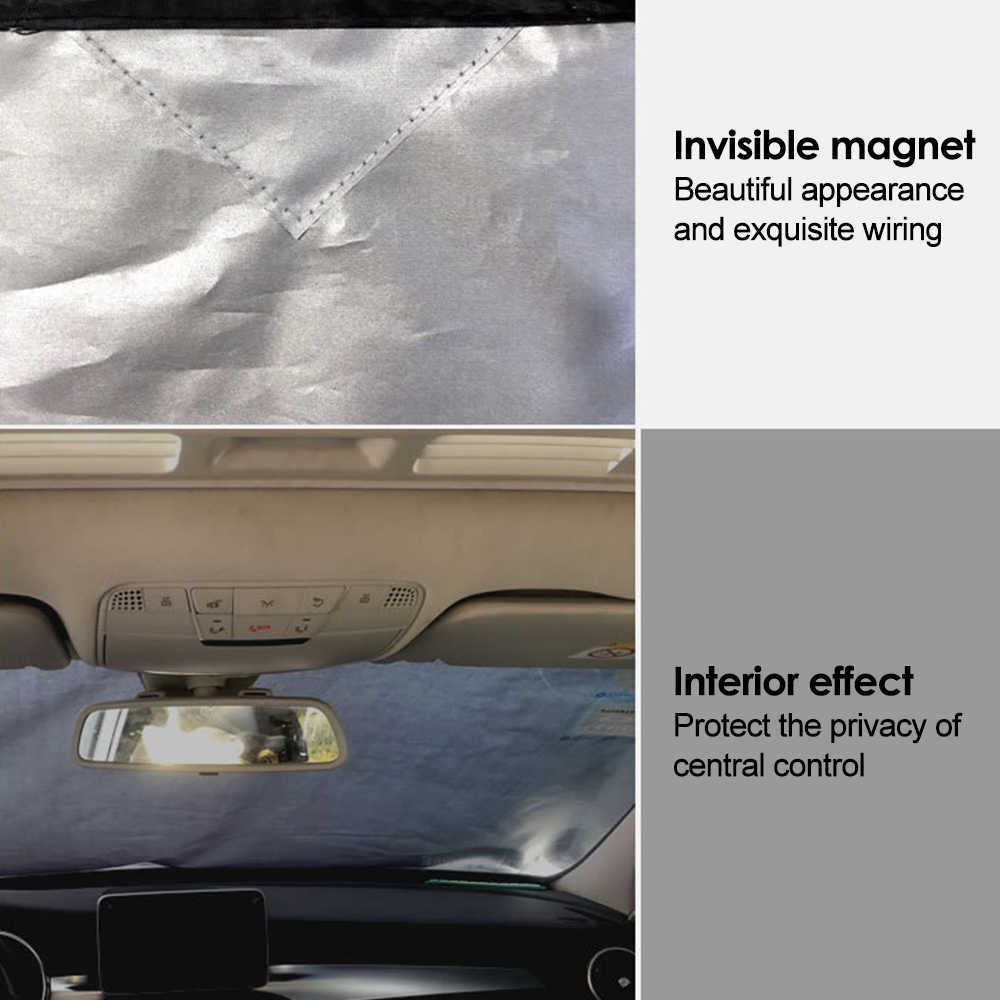 New Car Window Cover Magnetico Parabrezza automatico Calore Parasole Visiera Copertura Parasole anteriore UV poliestere Parabrezza Shield 210x145cm