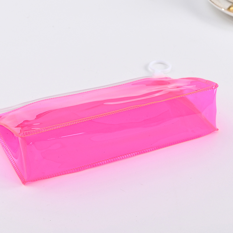 PVC Transparent Cosmetic Bag Kawaii Waterproof Pencil Bags for Students Stationery School Supplies Portable Pencil Pouch LX6247