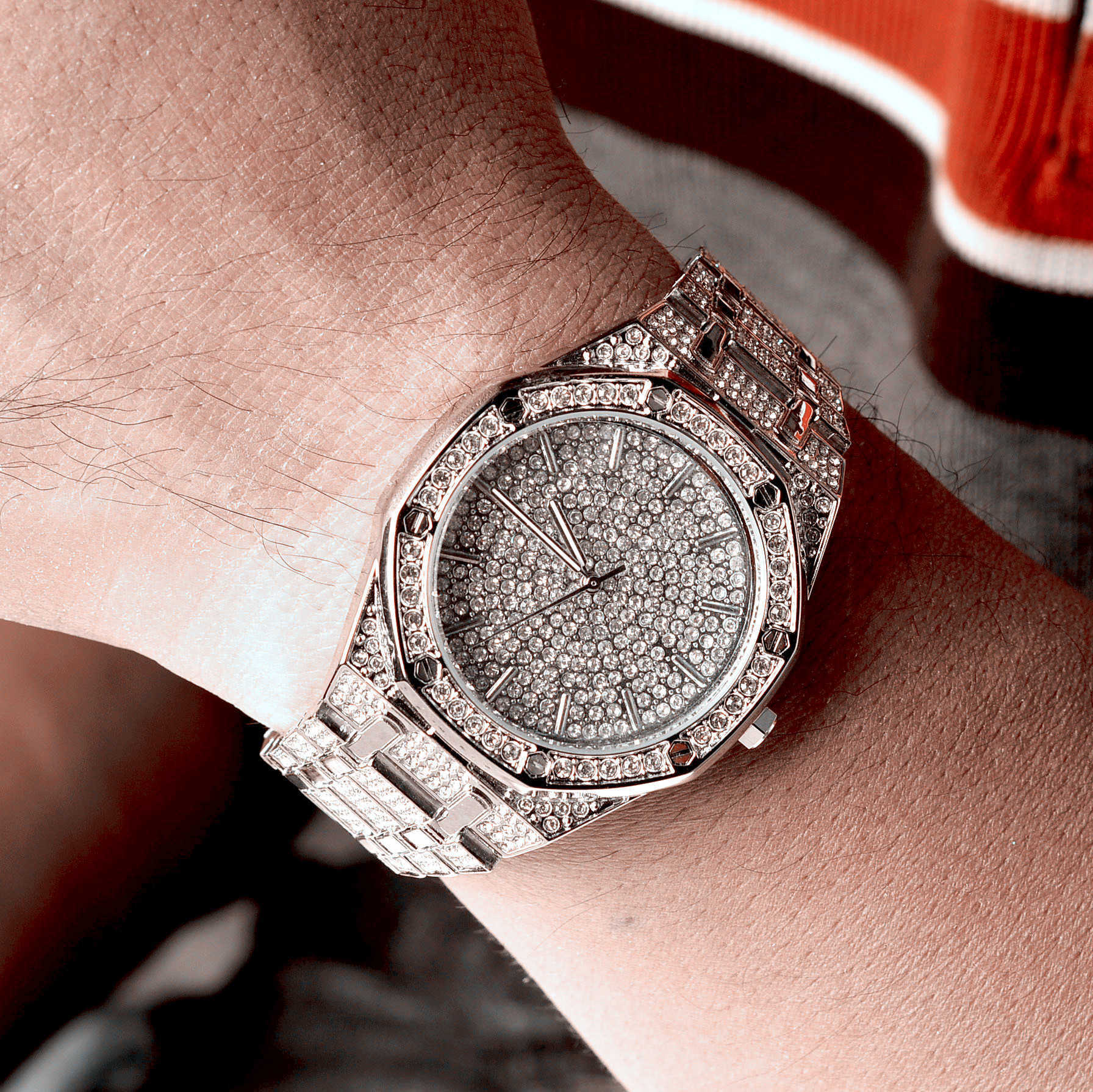 Relógios mecânicos masculinos grande dial luxo céu banda de aço diamante com inglês grande diamante xvm1t