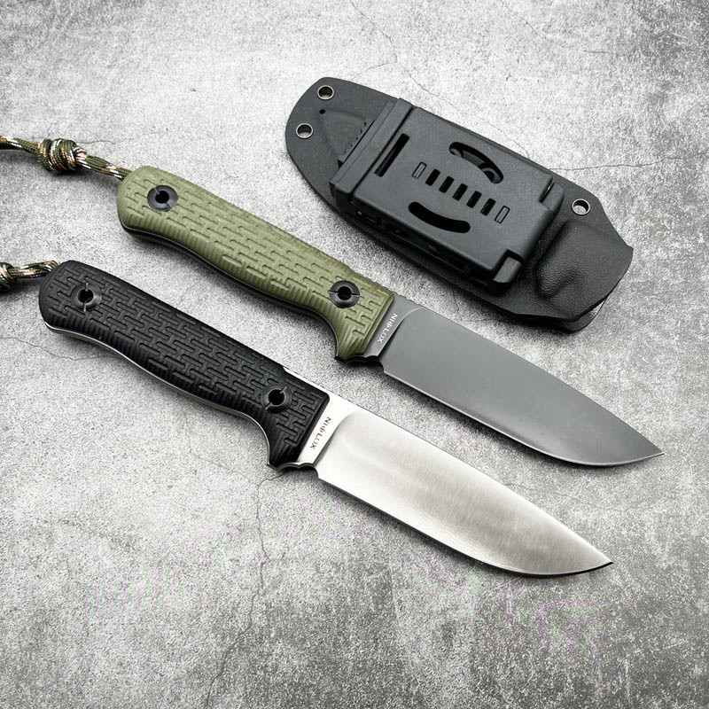 Pohl Force Jungle survival straight knife with sheath Fixed Blade Niolox steel Outdoor Camping Hunting Military Tactical gear combat Portable self defense Knives