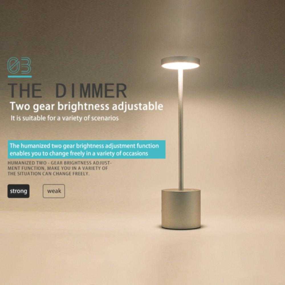 s Cordless Rechargeable Gold Night Light Table Modern Bedside LED Aluminum Alloy Type-c USB Desk Atmosphe Lamp Room Decor AA230421