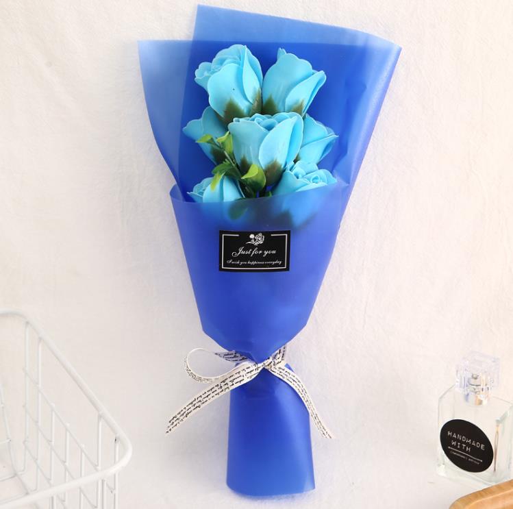 Creative 7 small bouquets of rose flower simulation soap flower For Wedding Valentines Day Mothers Day Teachers Day Gift Decorative Flowers SN4368