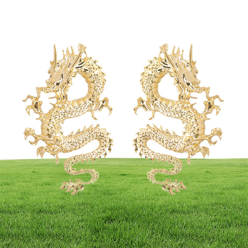 2021 Kobieta vintage chińska popularna smok kolczyka metalowa wisiorek unikalny projekt biżuterii biżuterii