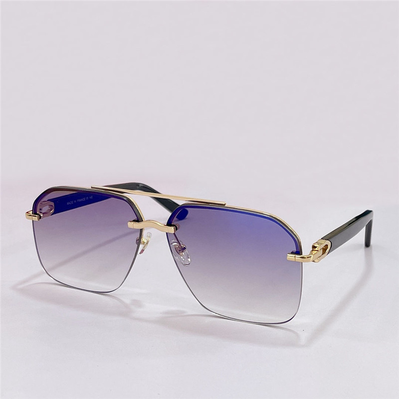 Vente de lunettes de soleil design de mode 0276S métal semi-cerclé irrégulier lentille sans monture style simple et polyvalent qualité supérieure été extérieur lunettes de protection uv400