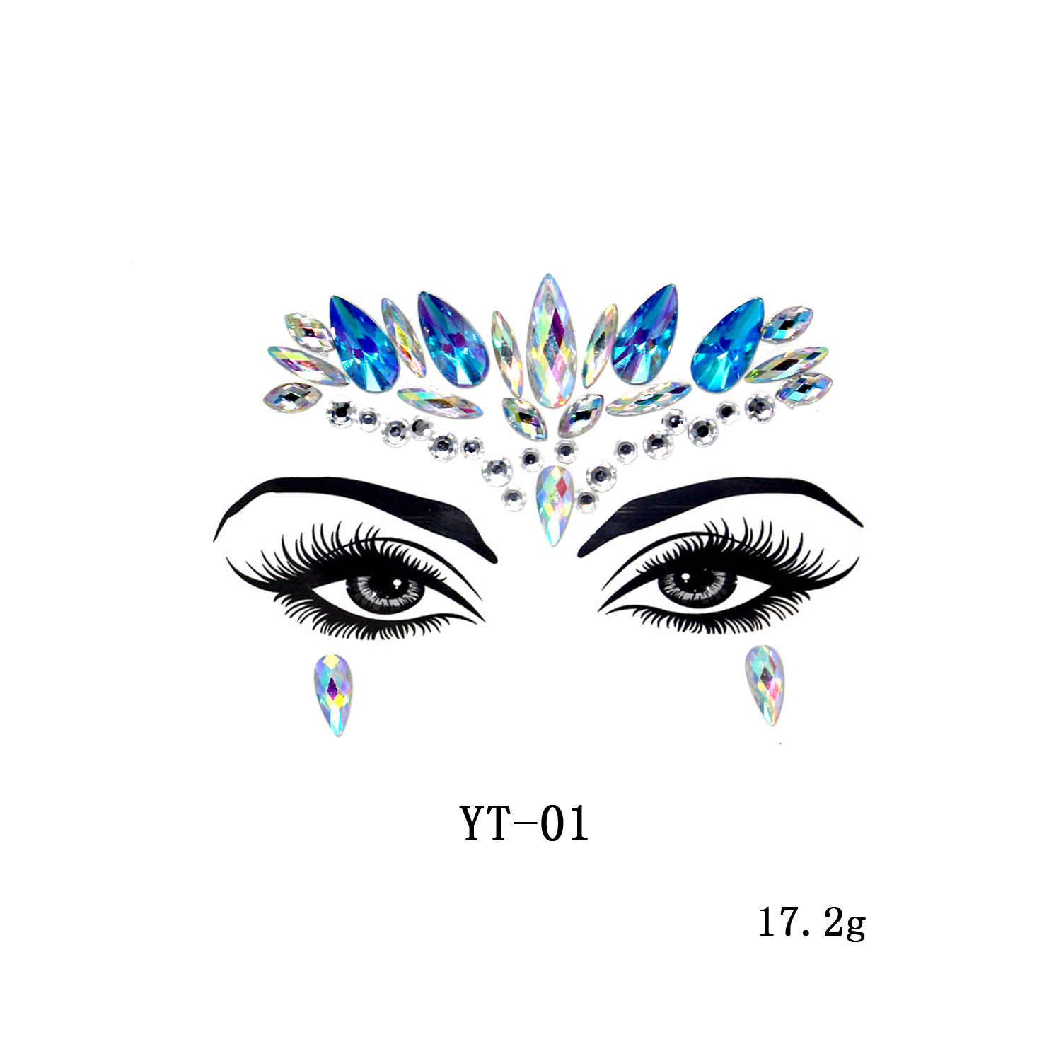 Party Decoration Rhinestone festival Face jewels sticker Fake Tattoo Stickers Body Glitter Tattoos Gems Flash for Music Festival Party Makeup