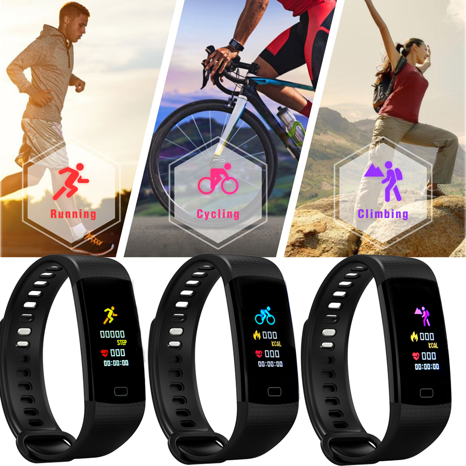 MNWT pulsera deportiva reloj inteligente mujeres hombres actividad física rastreador de ritmo cardíaco pulsera de presión arterial para Android iOS