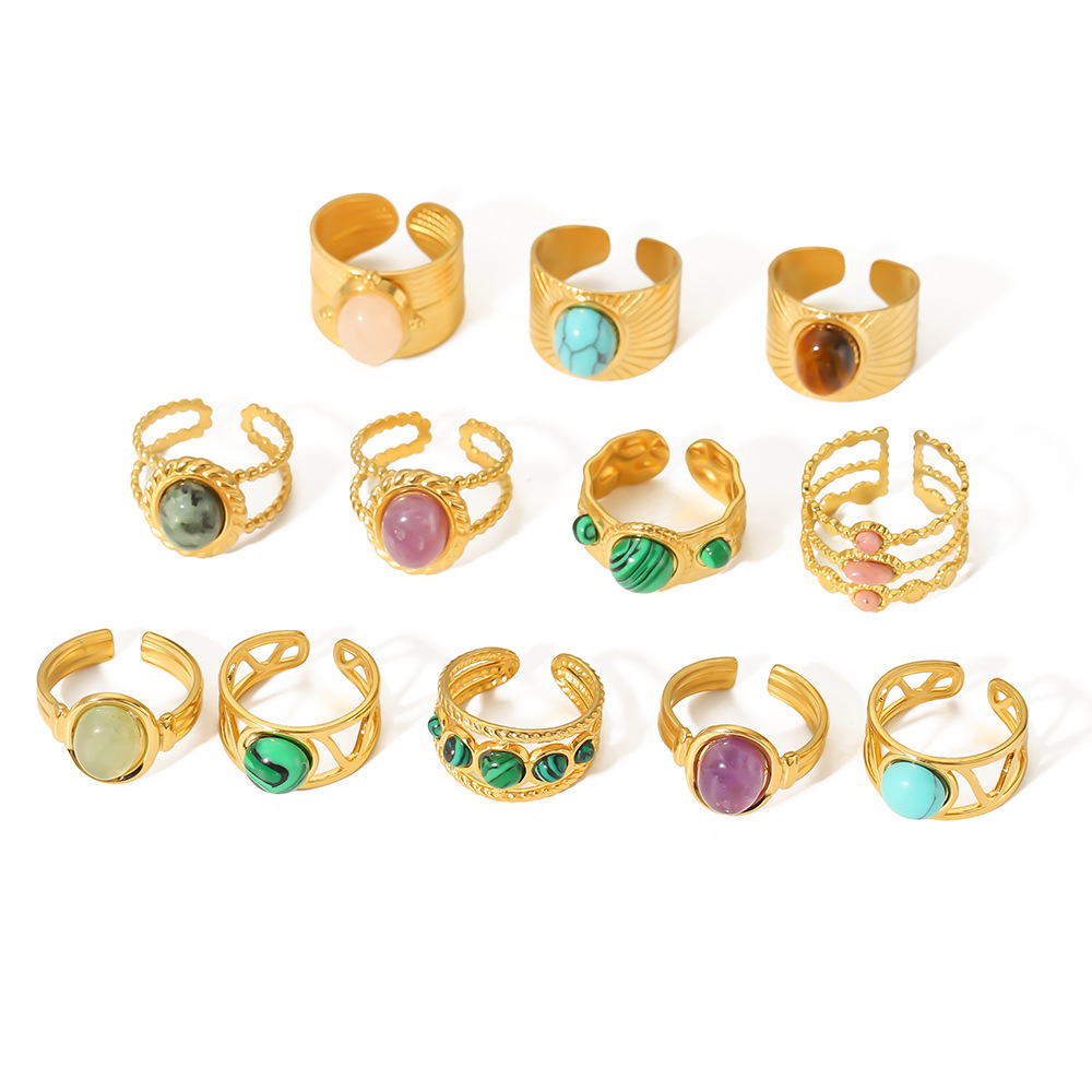 Newst rings 세트 빈티지 Bohemian Retro Rings 세트 여성 크리스탈 꽃 잎 중공 연꽃 보석 너클 반지 웨딩 쥬얼리