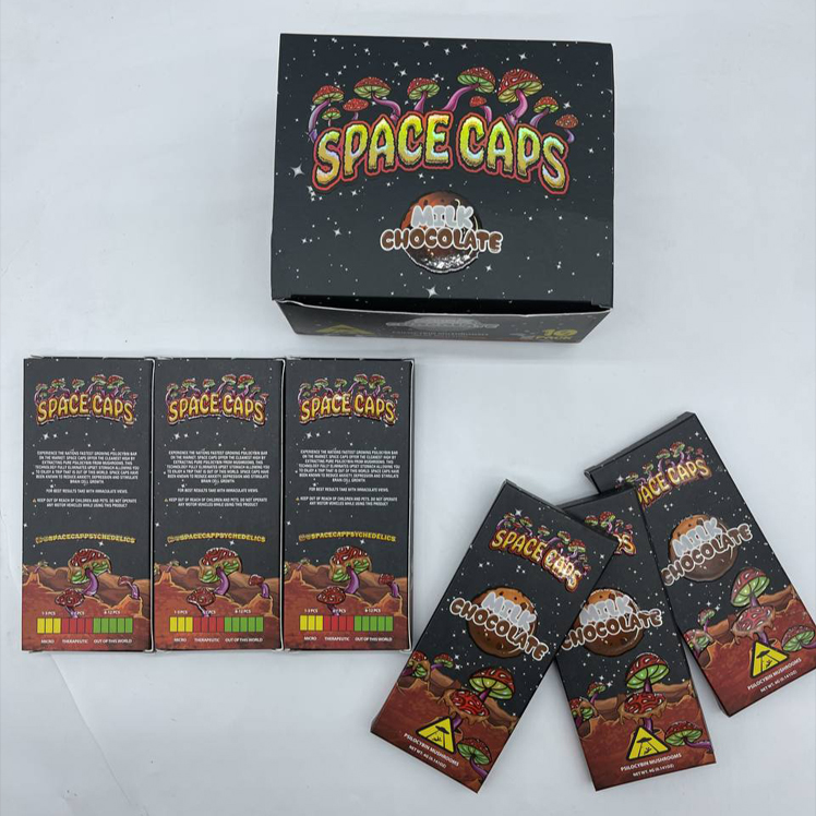 Empty 4.0 Gram Space Caps Milk Chocolate Bar Edible Snake Boxes Kingdom Mushrooms Edible Boxes Packaging Custom Size Logo Mold