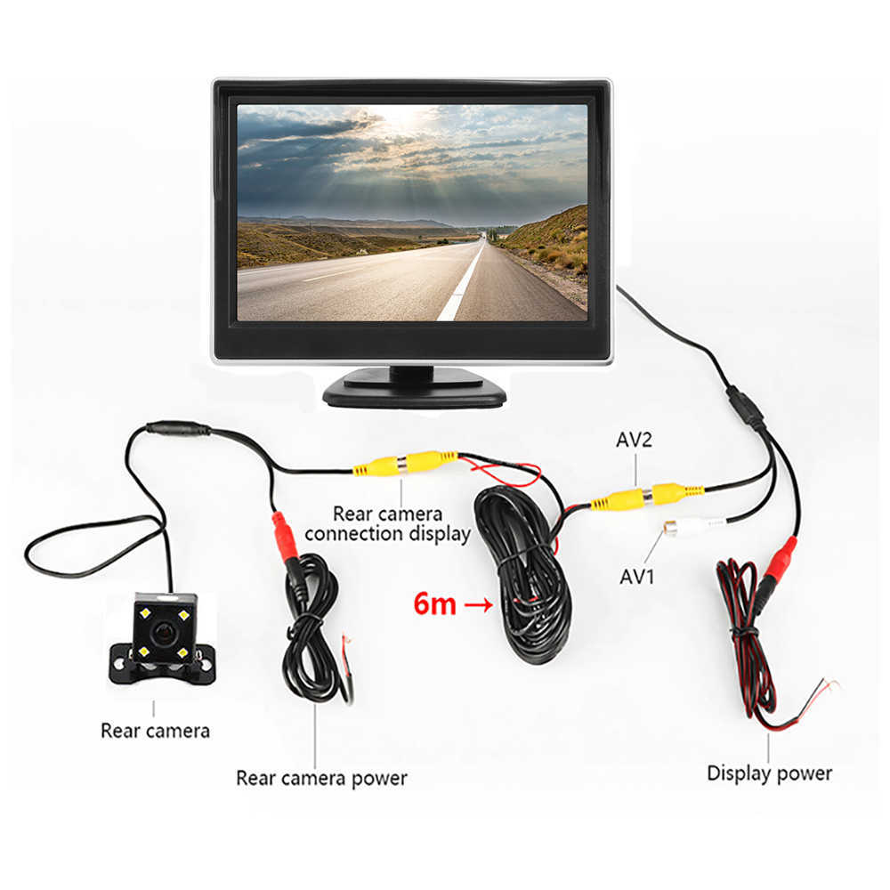 Nuovo monitor auto pieghevole LCD da 4,3 pollici Display TFT Sistema di parcheggio telecamera wireless retromarcia con retromarcia