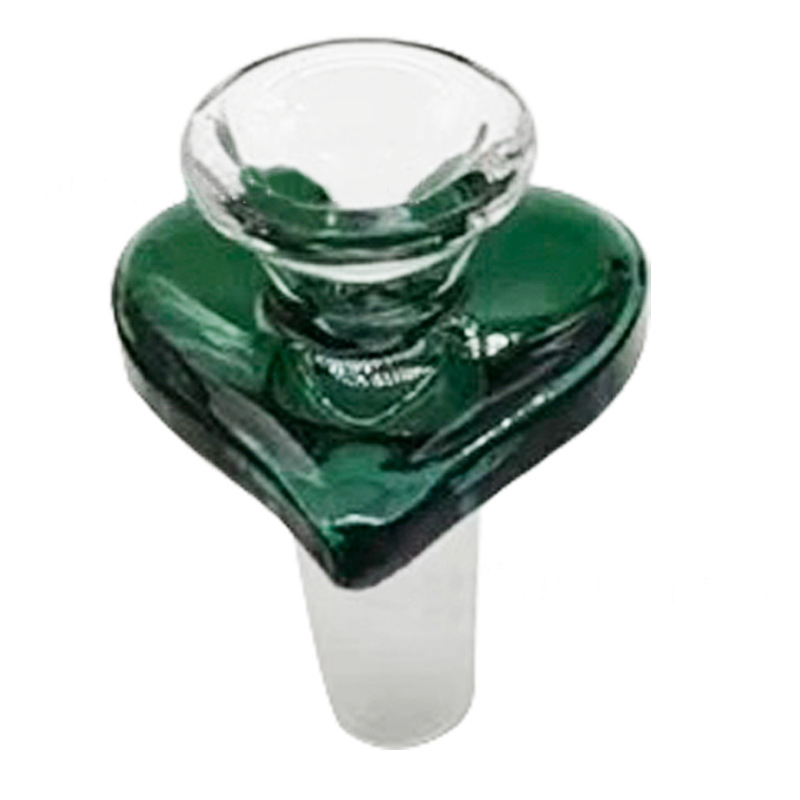 Ultimo vetro colorato da fumo Love Heart Style 14MM 18MM maschio comune erba secca filtro tabacco ciotola piattaforme petrolifere portatile pipa ad acqua Bong DownStem portasigarette