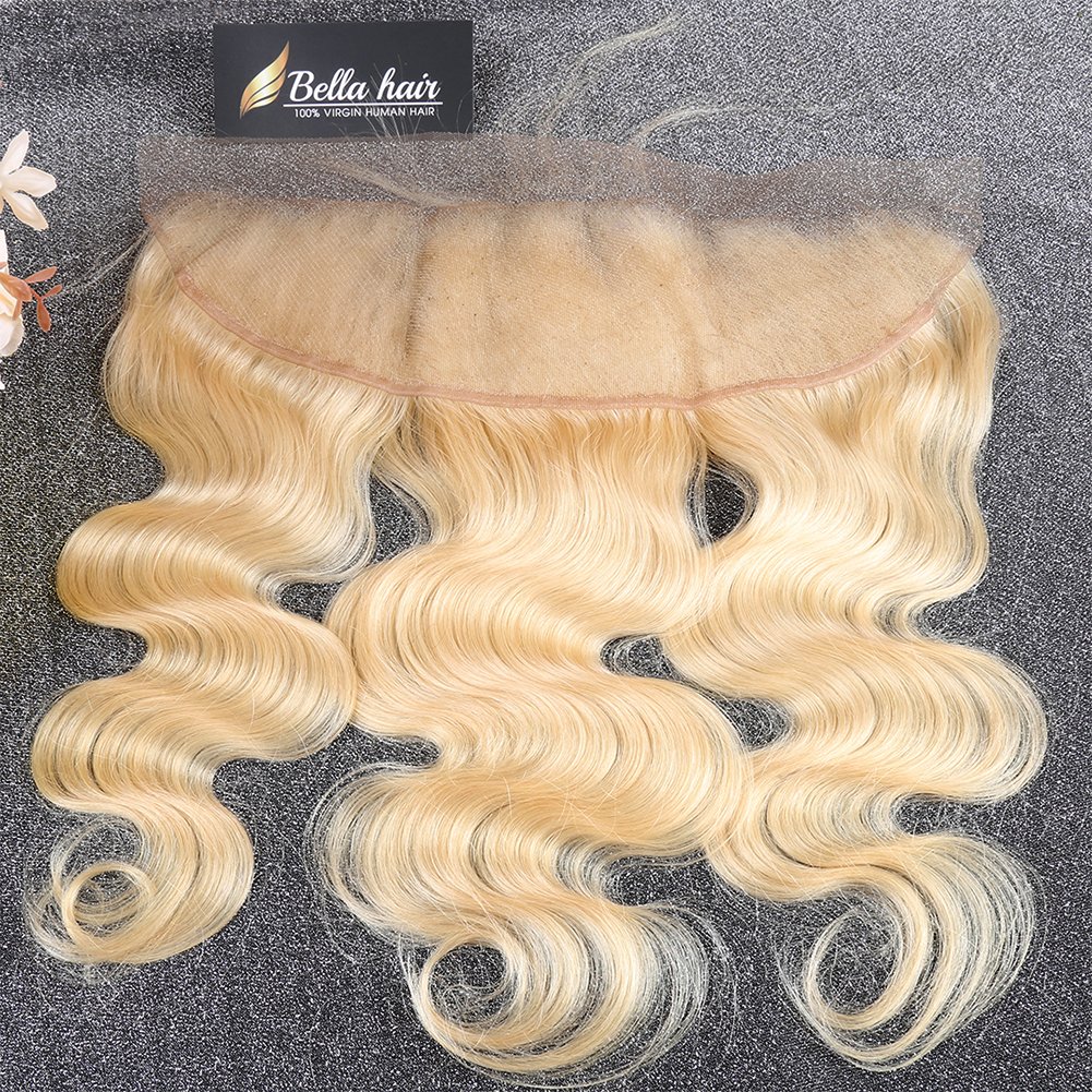 Bella Hair Ear To Ear 13x4 13x6 HD Lace Frontal Closure Brazilian Straight Human Hair Transparent Frontals 150% Density Brazilian Virgin Straight Body Wave Frontal