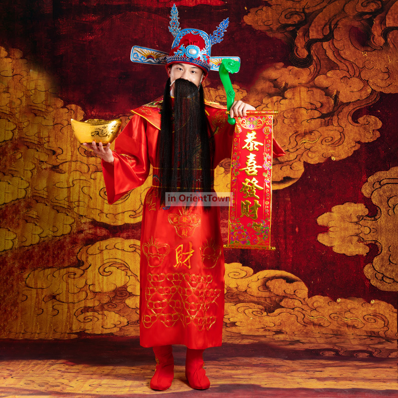 China wealth god Costume enterprise annual opening ceremony Wear Fortune God Outfit male wealth god Clothing For Oversea Chinese