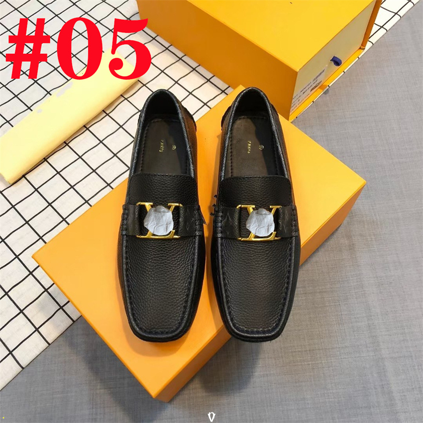 17Model Italian Leather Man Loafers Designer Dress Shoes Luxurious Slip On Driving Shoes Men High Quality Luxurys Brand Soft Loafers Large Size 38-46