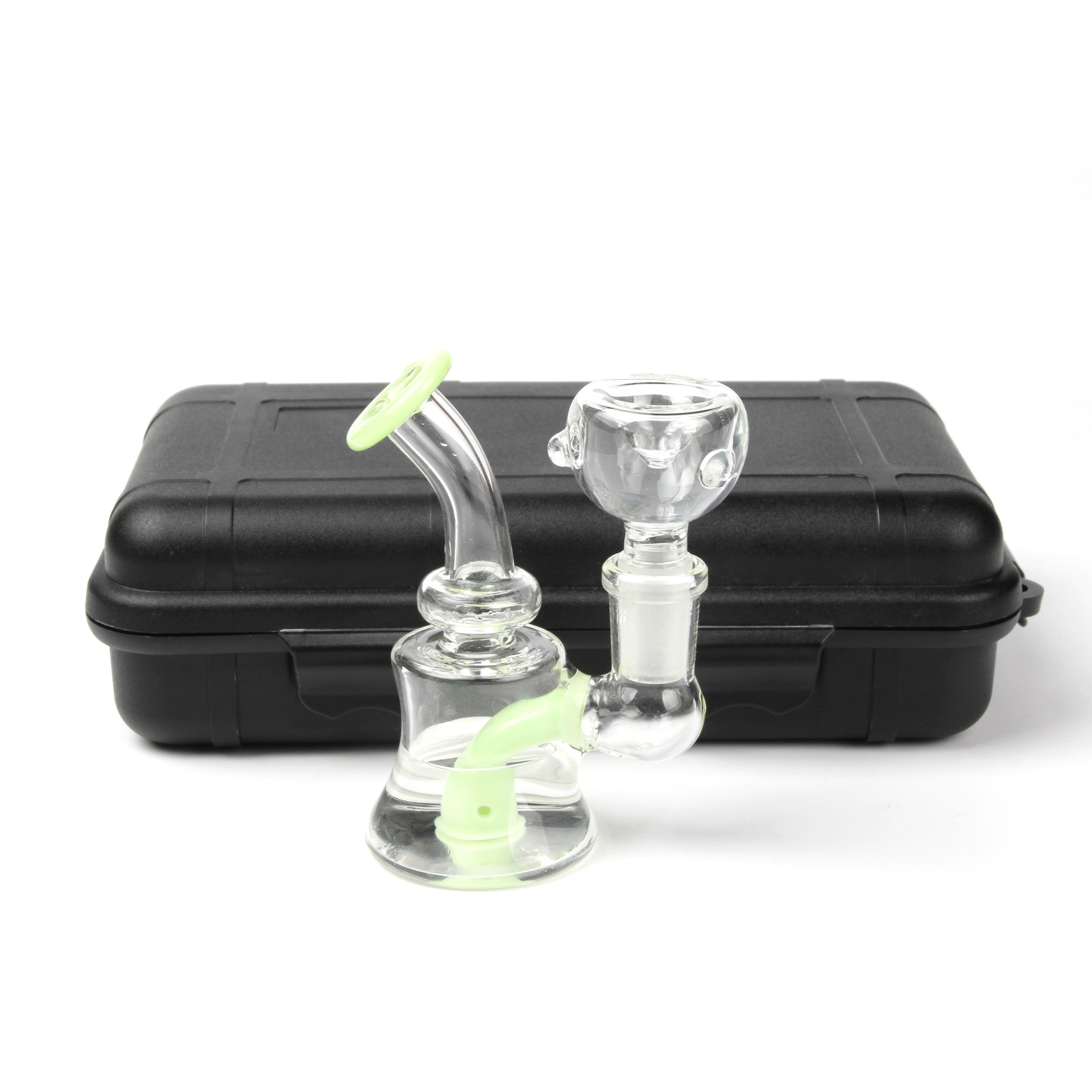 Mini Narguilé 5in1 Bécher Bongs D'eau En Verre Kits De Bong Shisha Tabac Bongs Plate-forme Pétrolière Filtre De Fumée En Verre Épais Pour Herbe Sèche