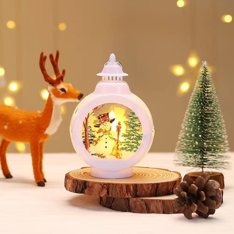 Sublimation Blank Christmas LED Lantern Nightlight Night Lamp for Christmas Party Decoration Printing