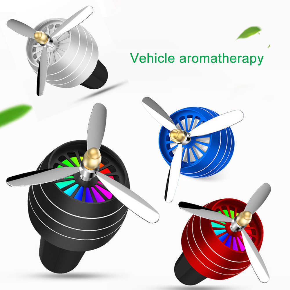 New Mini LED Car Smell Air Freshener Conditioning Alloy Auto Vent Outlet Perfume Clip Fresh Aromatherapy with Car Decoration Light
