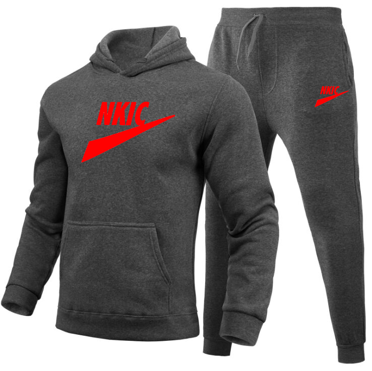 Men's Tracksuit Fashion Printed Hoodie Sweatpants Set Pullover Hooded Tops Jogging Sport Kit Man Outdoor Casual Outwear