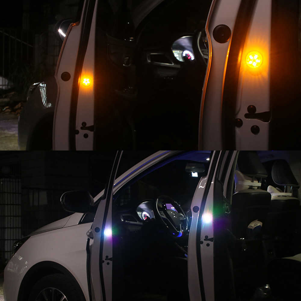 LED Car Opening Door Safety Warning Anti-collision Lights Magnetic Induction Strobe Flash Waterproof Collision Lamps Accessories