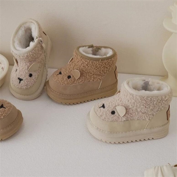 Botas de neve infantis inverno nova moda sapatos de sola macia para meninos e meninas além de sapatos de algodão quente acolchoados de veludo