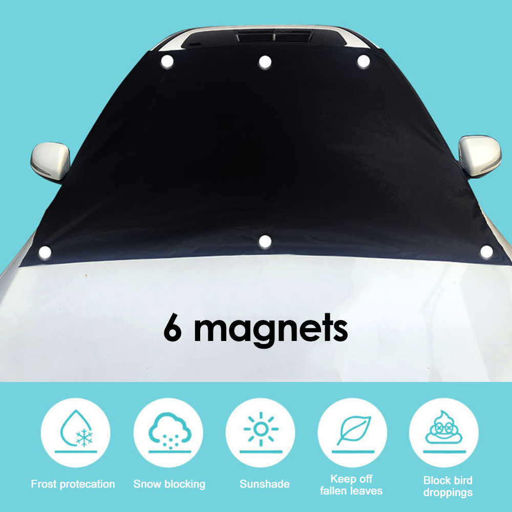 Nieuwe autoraamklep Magnetische Auto voorruitwarmte Zon Schaduw Visor Cover Sunshade UV Polyester voorruitschild 210x145cm