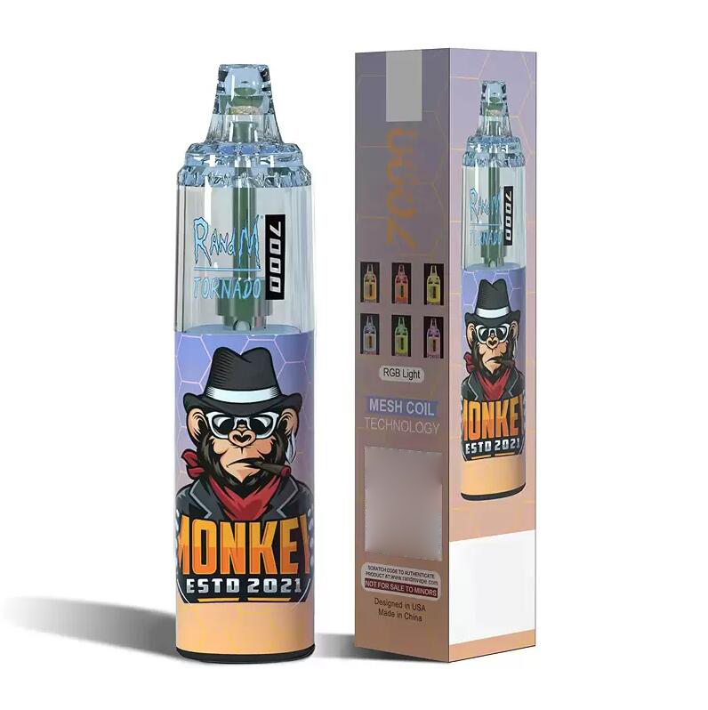 Sigarette elettroniche monouso con penna Vape originale RandM Tornado 7000 Pod da 14 ml Bobina a rete ricaricabile regolabile in aria 2% 5% Vaporizzatore dispositivo 50 sapori Spedizione veloce