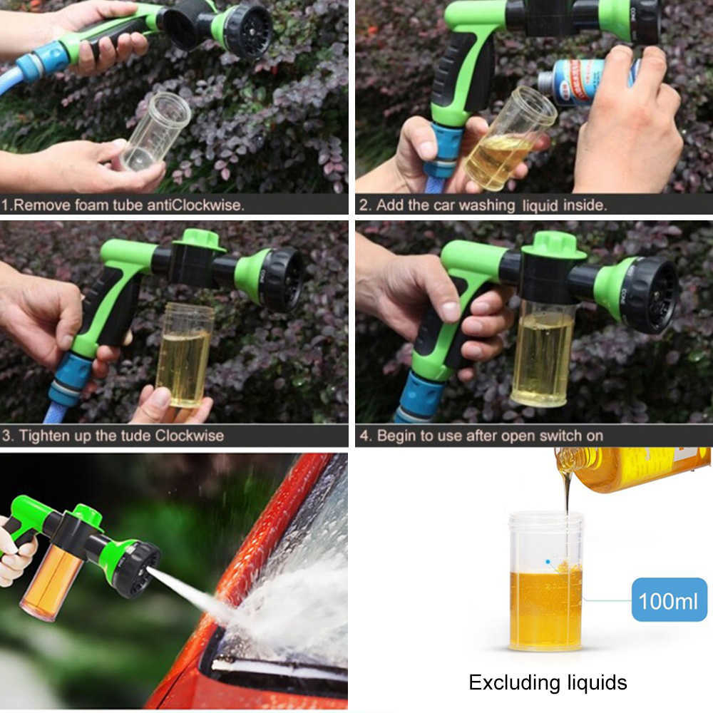 Portable Auto Foam Lance Water Gun High Pressure 3 Grade Nozzle Jet Car Washer Sprayer Cleaning Tool Hose Nozzle Soap Dispenser