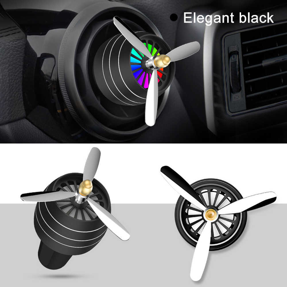 New Mini LED Car Smell Air Freshener Conditioning Alloy Auto Vent Outlet Perfume Clip Fresh Aromatherapy with Car Decoration Light