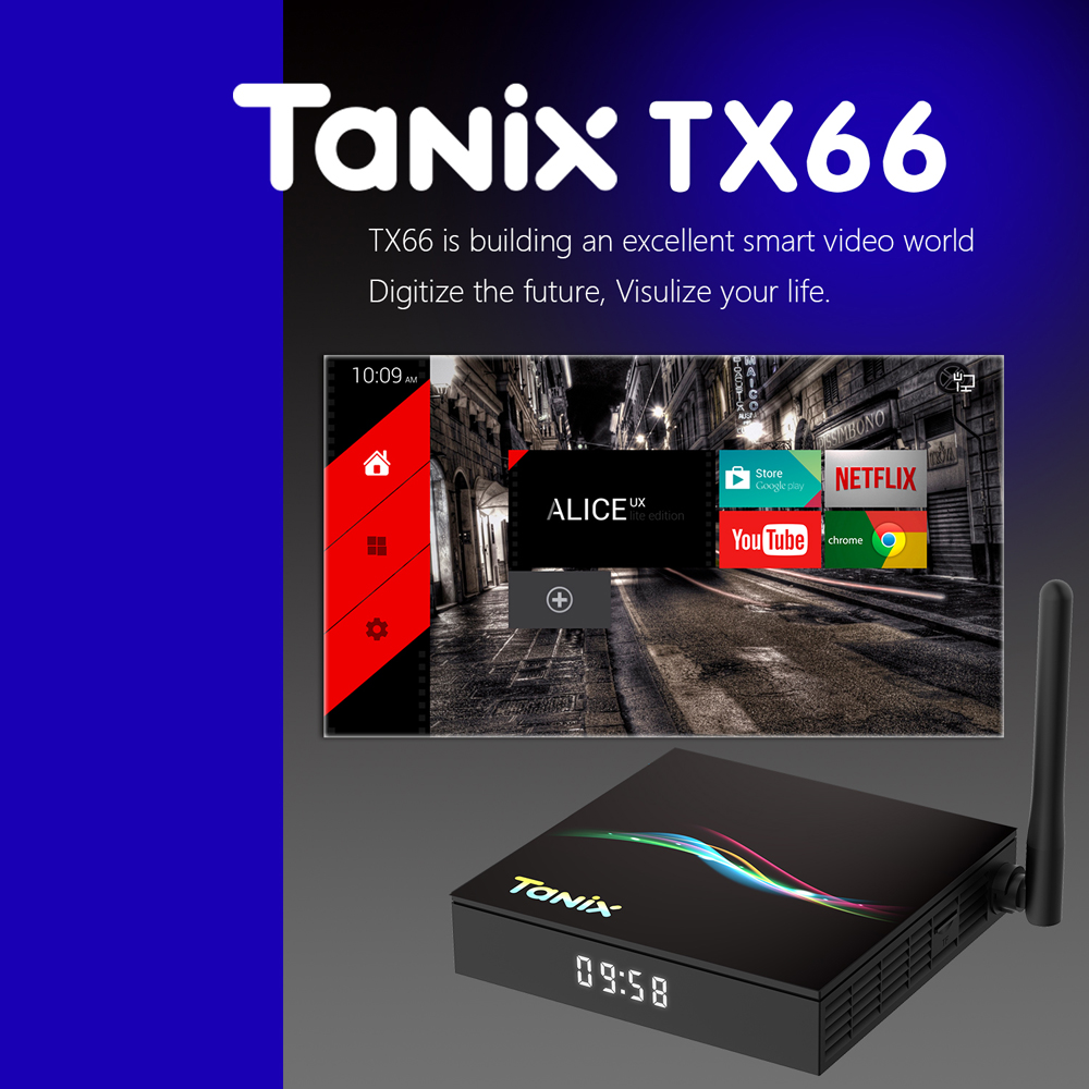 Caixa de TV Tanix TX66 Android 11 RK3566 Quad-core ARM MALI-G52 4G 32G BT 5.0 2.4G5G WIFI 8K Set Top Box Player Player Player