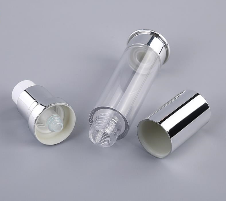 10 мл серебряного/золотого бутылочки без воздуха пластиковые бутылки лосьона с насосом для косметической упаковки SN4366