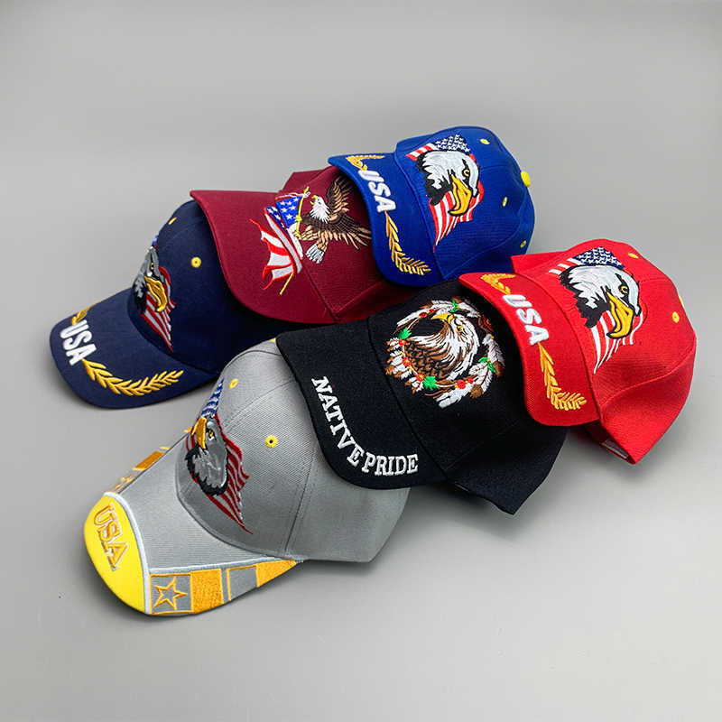 Ball Caps New bald eagle wheatear baseball hats men and women cotton outdoor fashion breathable freedom america flag usa sport caps adult