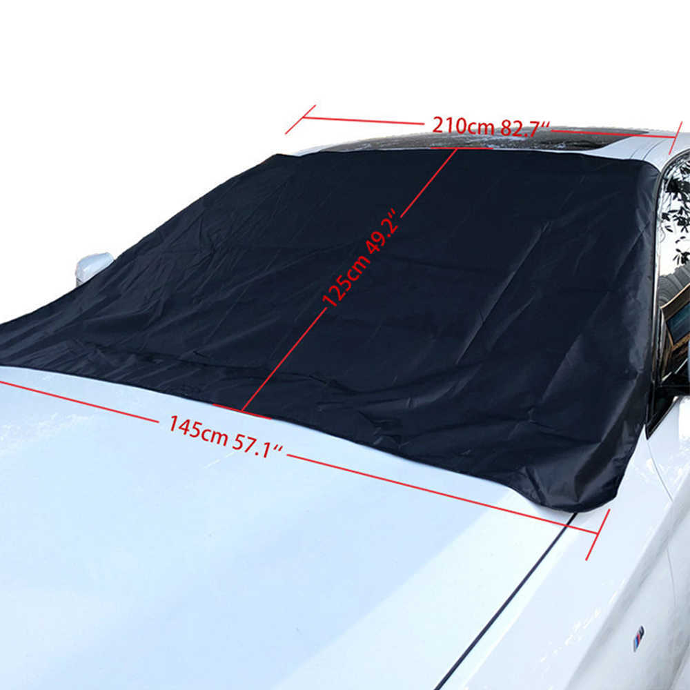 Nytt bilfönster täcker magnetisk auto vindrutan värmesol skugga visir täcker front solskade uv polyester vindrutan sköld 210x145 cm