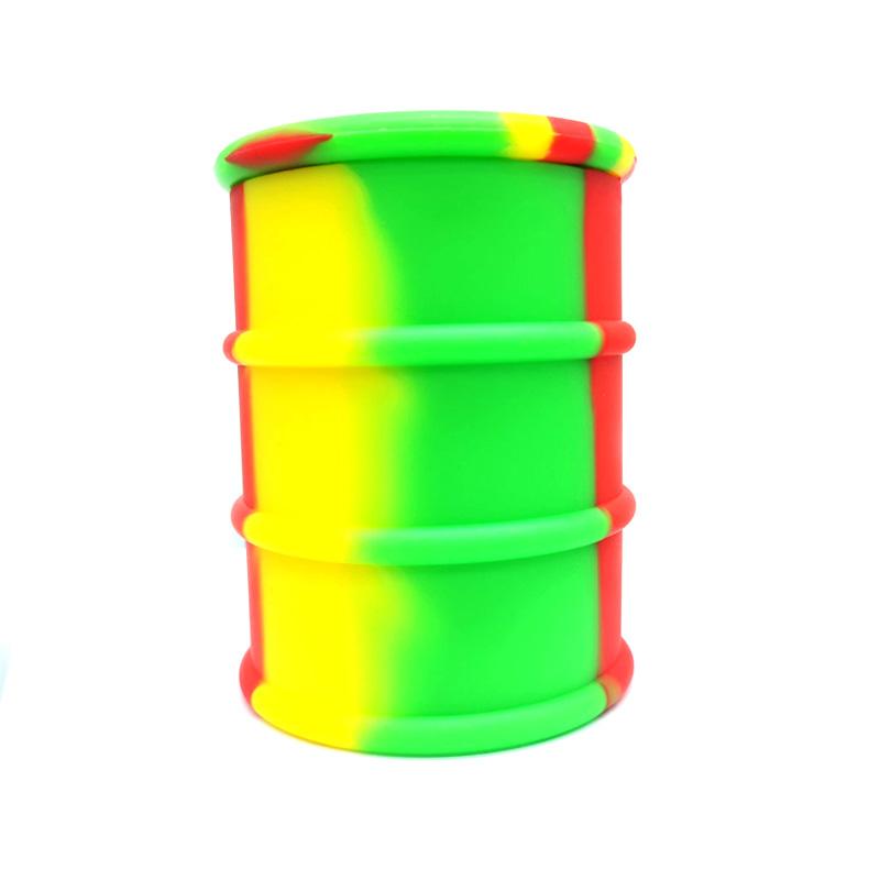 Récipient en Silicone de 500mL, grand baril de qualité alimentaire, bouteille de cire de Dab, conteneurs en forme de tambour en caoutchouc, boîte de Dabber d'herbes sèches en Silicone