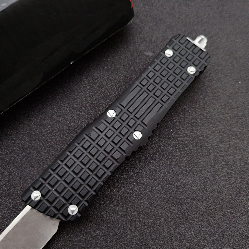 Special Offer High End AUTO Tactical Knife D2 White Stone Wash Tanto Point Blade 6061-T6 Handle Outdoor Survival EDC Knives With Nylon Bag