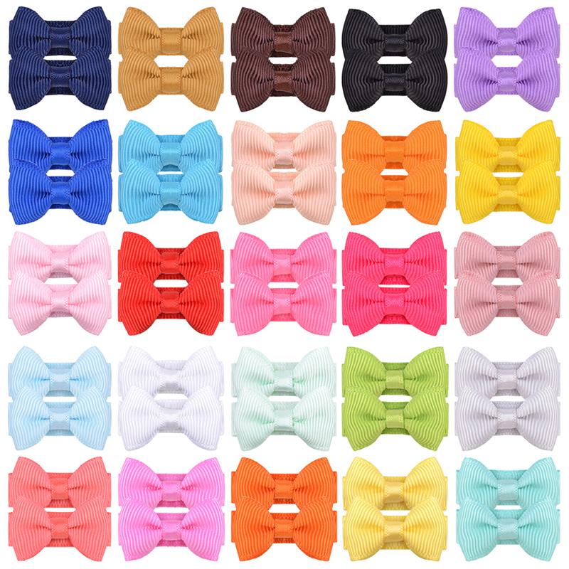 Barn mini Grosgrain Ribbon Bowknot Kids Hair Clips Handgjorda Bows Baby Girls Barrettes Hairpins Photography Gifts