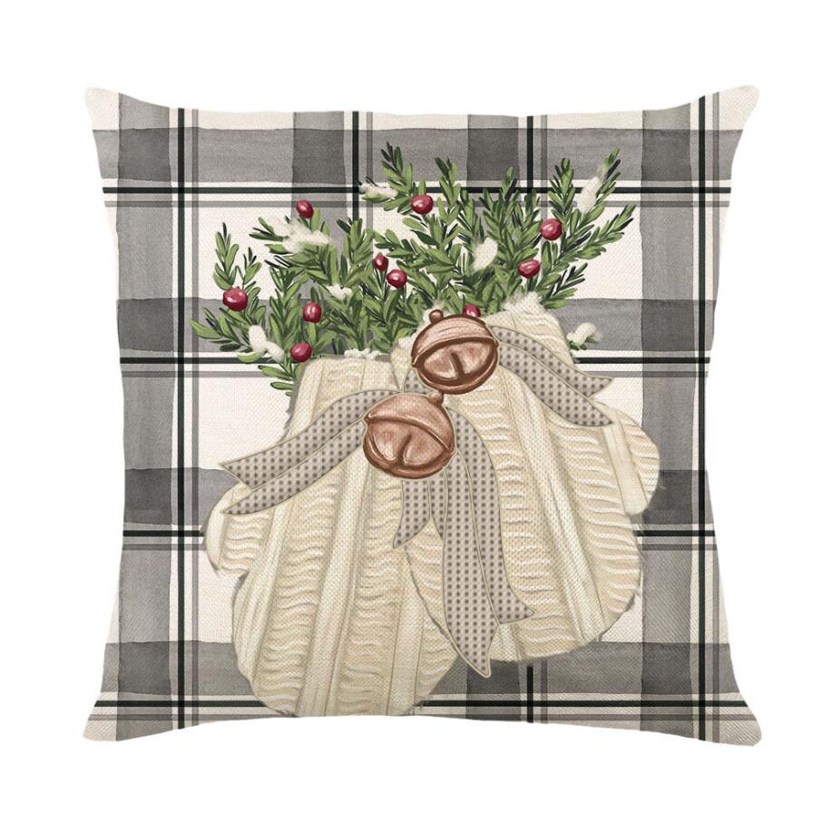 45x45 Kuddefodral Santa Claus Christmas Tree Snowman Elk Colorful Pillow Cover Home Soffa Car Decor Cushion