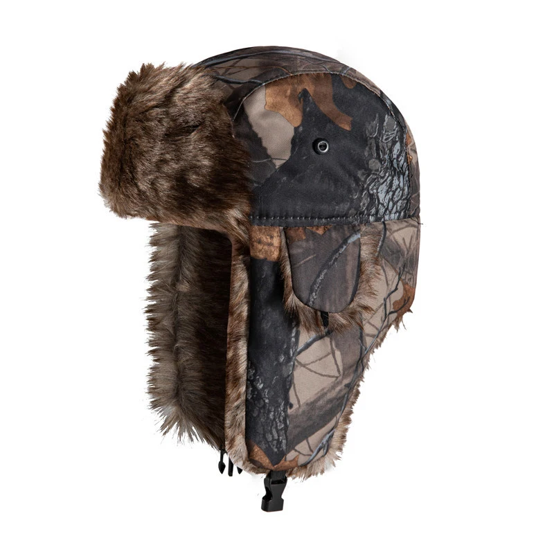 Man earflap hat lei feng hat kamuflaż ciepła zimowa czapka grube klapy narciarskie kolorowy moda unisex ciepłe na zewnątrz