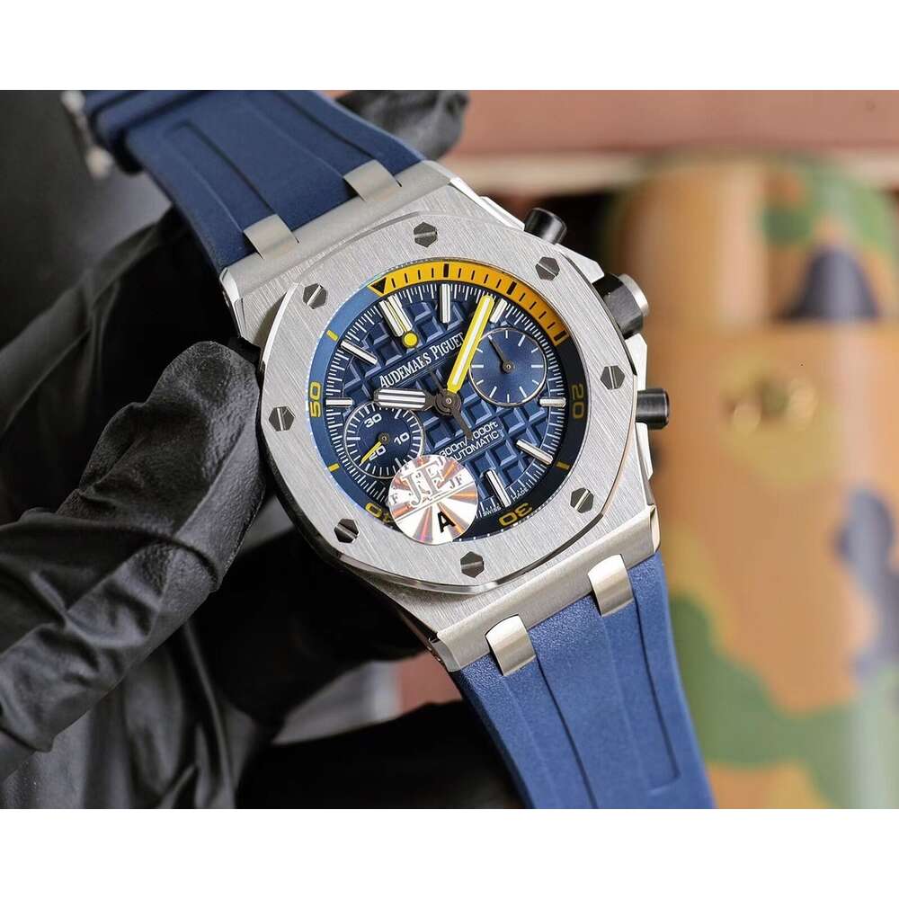 watch High quality aps luxury mens watches ap watch fruit royal oak chronograph menwatch V5V2 orologio automatic mechanical supercolen cal3124 rubber strap uhr mon