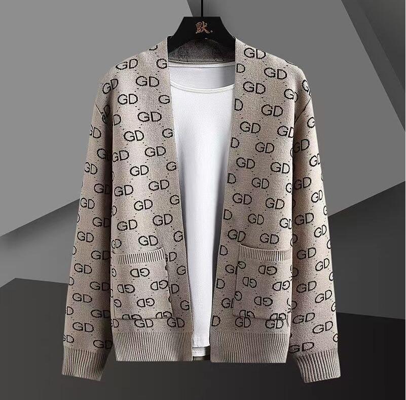 Designer Luxury Fashion Knitted Cardigans Sweater Men Casual Trendy Coats Jacket Men Clothes