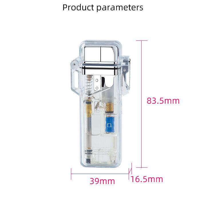 Ultimo accendino a getto trasparente con luci gonfiabili senza gas, sigaro, butano, accendini impermeabili antivento, accessori fumatori