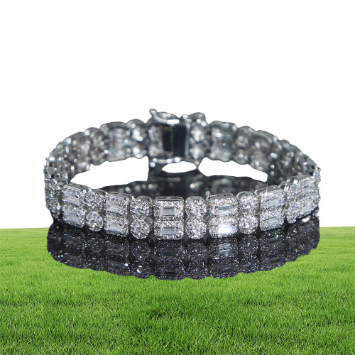 Nouveau bracelet de diamant de laboratoire chaîne de tennis en zircone cubique femmes hommes couple fiançailles de mariage plaqué argent bijoux bling glacé209774140653