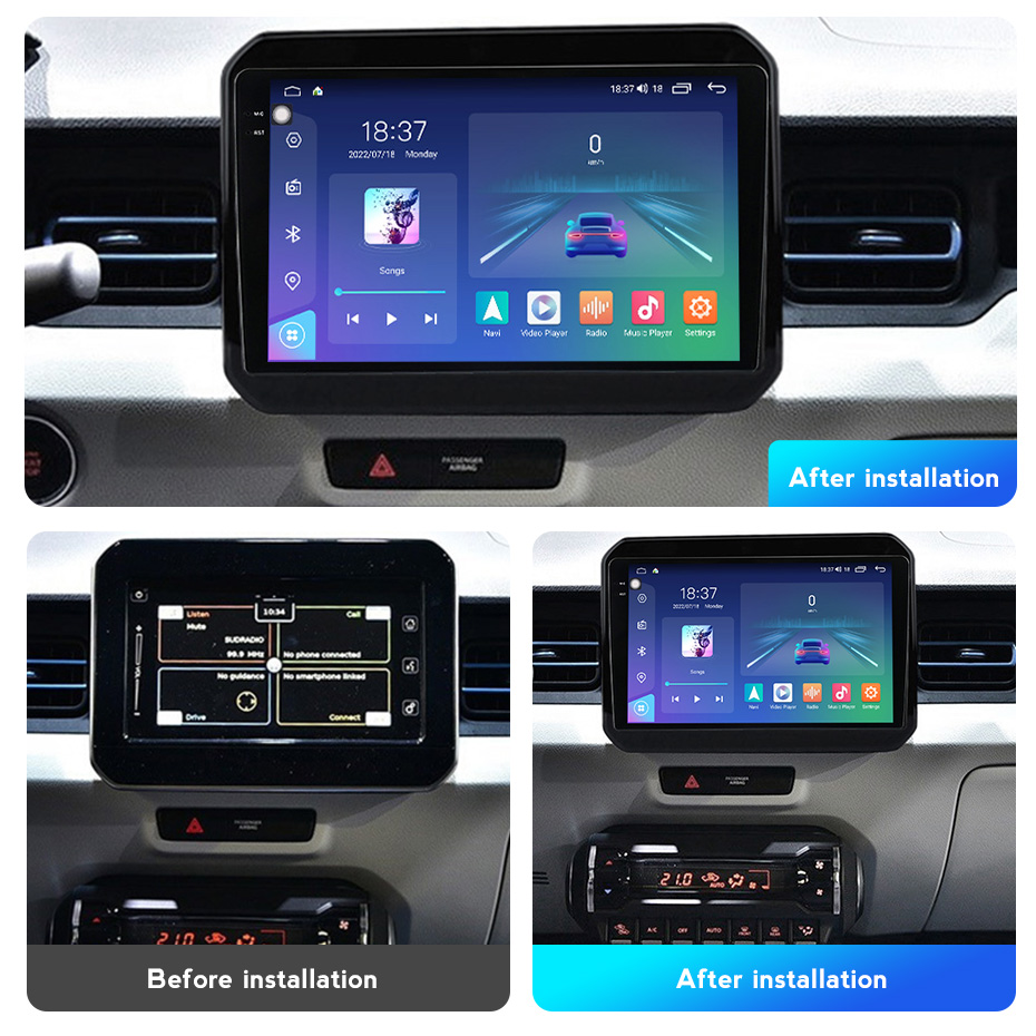 Android12 Auto-DVD-Radio für Suzuki Ignis 2016–2020, Auto-Stereo-Empfänger, Multimedia-Player, GPS-Navigation, 2 Din, keine DVD