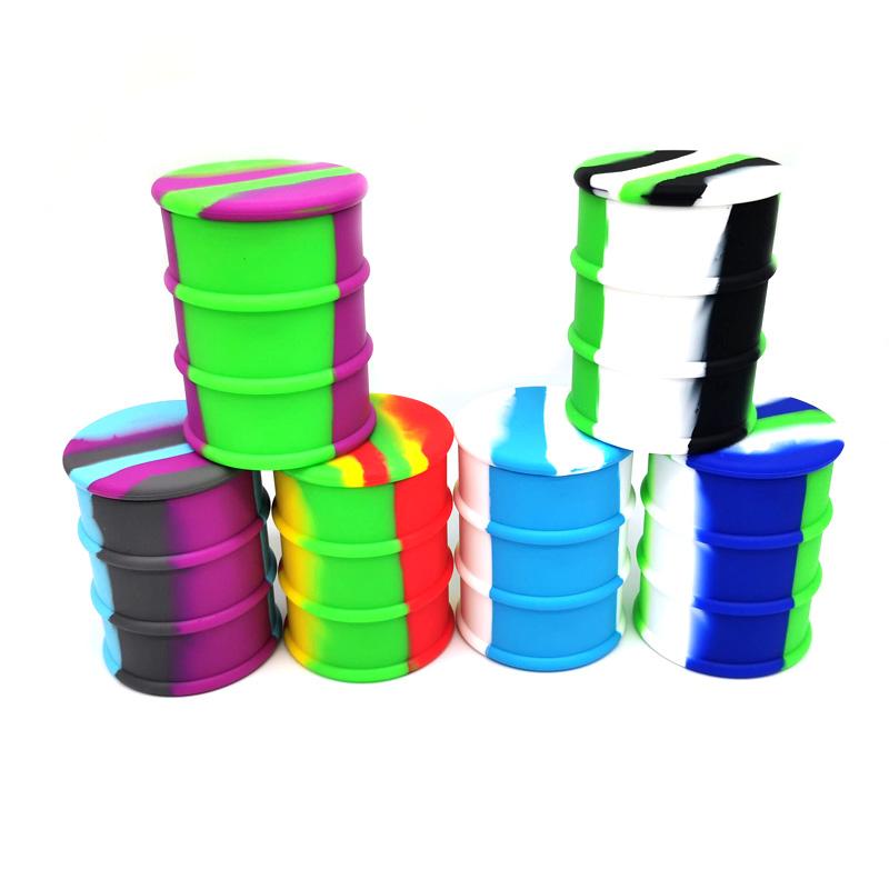 500mL Siliconen Container Grote Food Grade Vat Potten Fles Dab Wax Rubber Drum Vorm Containers Silicium Droog Kruid Dabber doos