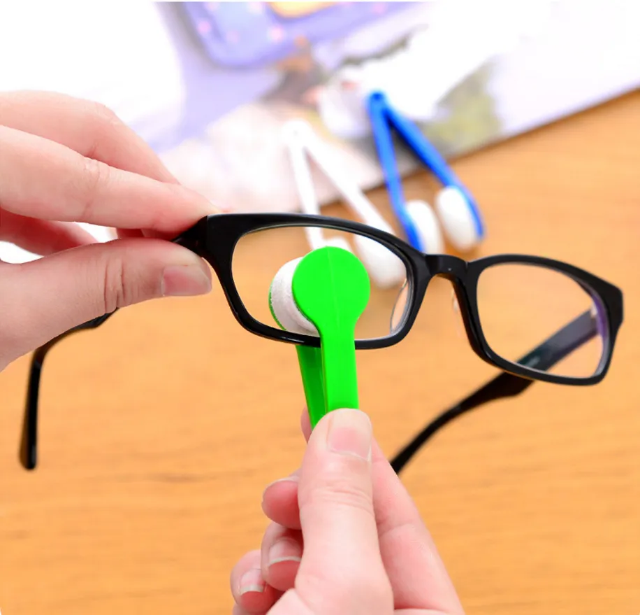 Mini Plastic Sunglasses Cleaning Brush Portable Microfiber Brushes Glasses Glass Double Sided Clean Tool 