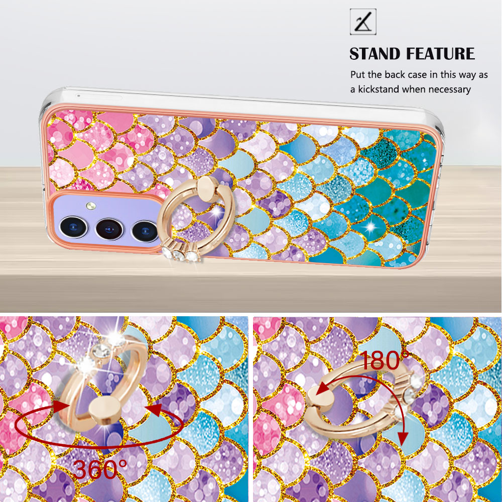 Metal Finger Ring Holder Cases For Huawei Mate 60 Pro Google Pixel 8A 8 Xiaomi Redmi A1 10C 13T Moto G84 G54 G14 Marble Flower Bling Granite Leopard Soft IMD TPU Cover